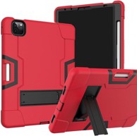 NIKCORP Oklopna maska za iPad Air 5/Air 4/iPad Pro 11" s postoljem i držačem za olovku trodijelna zaštitna futrola, crvena